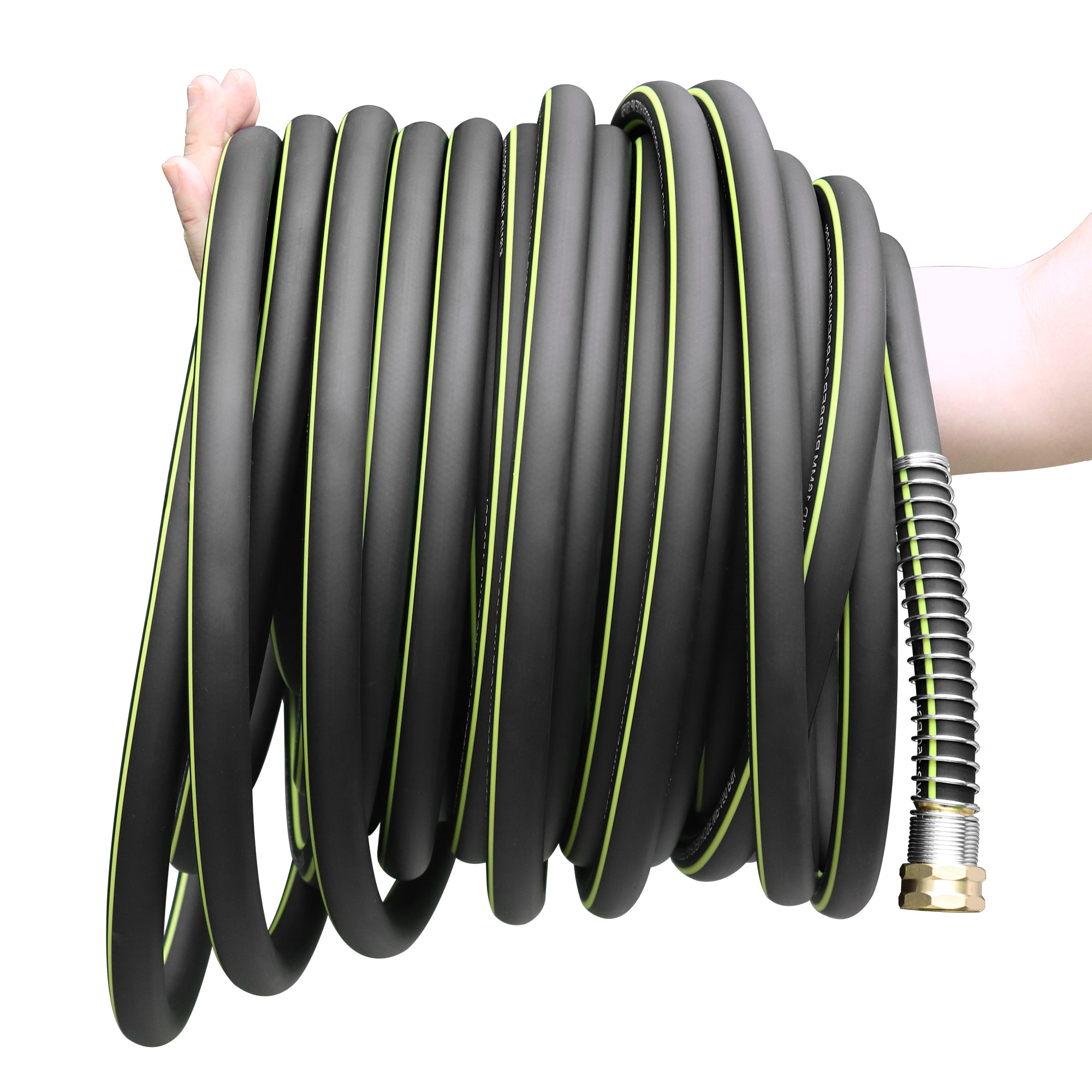 Wurzberge Rubber Garden Water Hose 100ft, 5/8" Leak Proof Garden Hose with Brass Connector, Flexible Hose Pipe for Lawn, Watering Cleaning & Washing