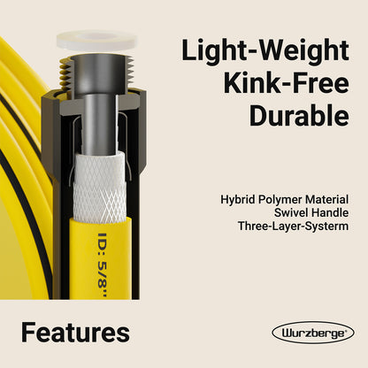 KinkFighter Flexible Garden Hose - Lightweight, No Kink, Leak Proof, Durable