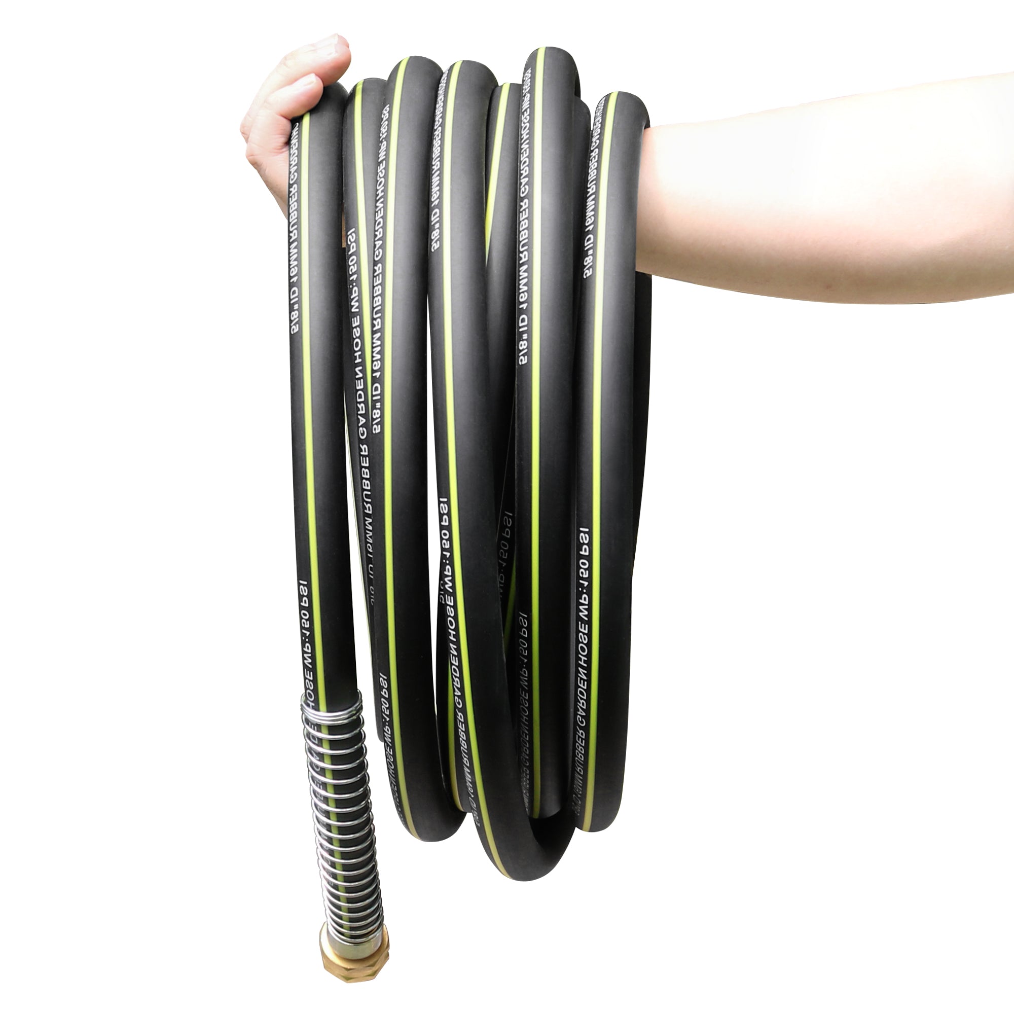 Wurzberge Rubber Garden Water Hose 25ft, 5/8" Leak Proof Garden Hose with Brass Connector, Flexible Hose Pipe for Lawn, Watering Cleaning & Washing